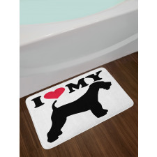 I Love My Terrier Dog Love Bath Mat