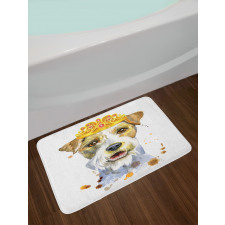 Watercolor Royal Terrier Bath Mat