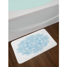 Monotone Floral Round Bath Mat