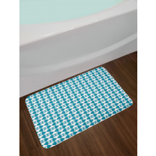 Diagonal Circles Squares Bath Mat