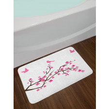 Japanese Cherry Blossoms Art Bath Mat