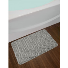 Monochrome Abstract Floral Bath Mat