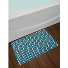 Aquatic Birds Lotus Flowers Bath Mat