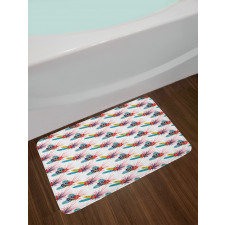 Tropical Leaves Wild Flower Bath Mat