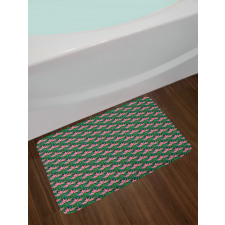 Tropical Monstera Flowers Bath Mat