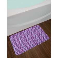 Hand Drawn Pink Poppies Bath Mat