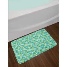 Parrots and Dotted Feather Bath Mat