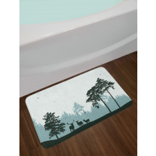 Forest Silhouette Art Bath Mat