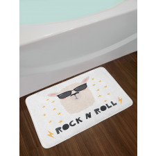 Funny Llama Portrait Bath Mat