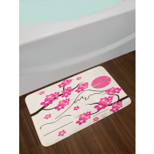 Japan Sakura and Hill Bath Mat