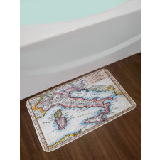 Old Italy Map Bath Mat