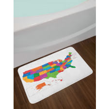 USA Map with States Bath Mat