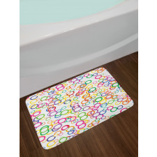 Colored Geometric Circle Bath Mat