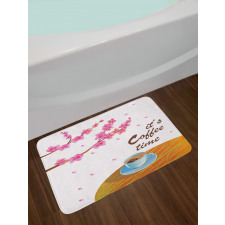 Cherry Blossom and Cup Bath Mat