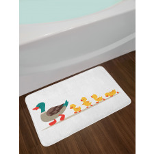 Mother Duck Babies Row Bath Mat