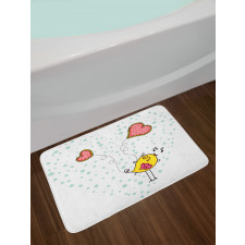 Love Bird Heart Bath Mat