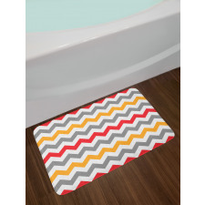 Abstract Retro Chevron Bath Mat