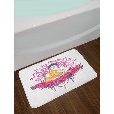 Meditation Floral Mandala Bath Mat