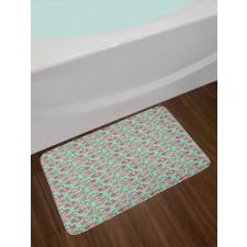 Classical Pastel Tone Floral Bath Mat