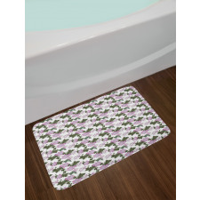 Violet Tones Flowers Blossom Bath Mat