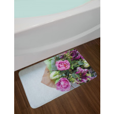 Delicate Floral Bouquet Photo Bath Mat