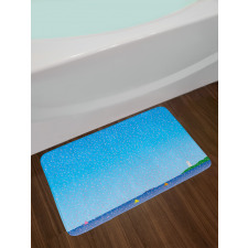 Floral Rain on Sea Bath Mat