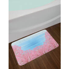 Pinkish Blossom Trees Bath Mat