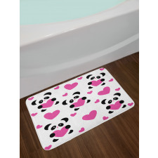 Love Pandas Hearts Bath Mat