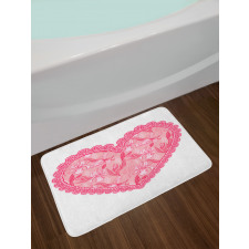 Lace Heart with Flora Bath Mat