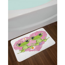 Heart in Love Flowers Bath Mat