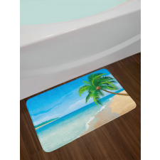 Palm Tree Calm Ocean Bath Mat