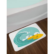 Big Wave and Palms Bath Mat