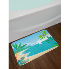 Cartoon Tropic Coast Bath Mat