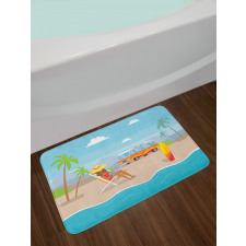 Woman Works at Coast Bath Mat