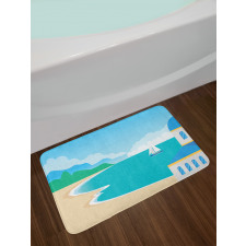 Calm Seascape Cartoon Bath Mat