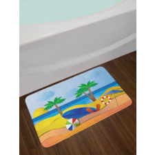 Paper Cut Art Seaside Bath Mat