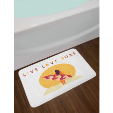 Live Love Surf Girl Bath Mat