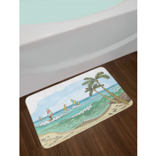 Windsurfing Sketch Bath Mat