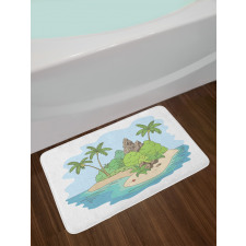 Island Doodle Botany Bath Mat