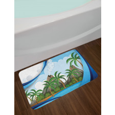 Exotic Volcano Island Bath Mat