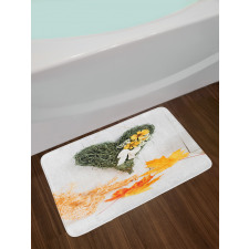 Dried Botany Heart Bath Mat