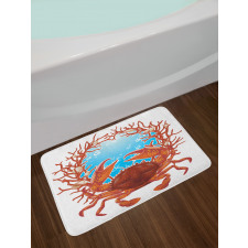 Seashells and Red Coral Bath Mat