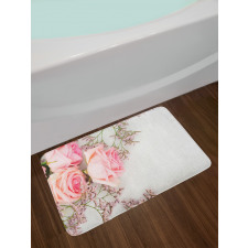 Close up Photo Flowers Bath Mat