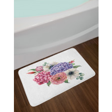 Hydrangea Mix Bouquet Art Bath Mat