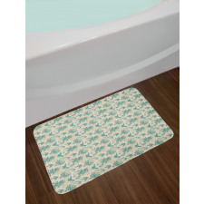 Grunge Bird and Leaves Bath Mat