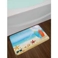 Sand Beach Surfboard Bath Mat