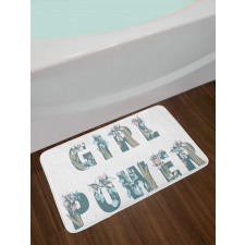 Girl Power Floral Art Bath Mat