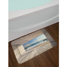 View of Sea Waves Rocks Bath Mat