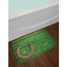 Rusty Horseshoe Shamrock Bath Mat