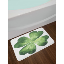 Watercolor Shamrock Leaf Art Bath Mat